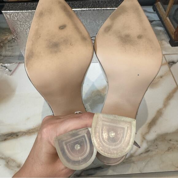 Wet Kiss Women’s Clear Crystal Rhinestones Slingback Pump Heels Size 9.5 - Picture 13 of 13